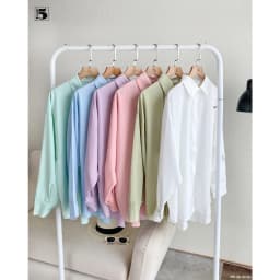 Thumbnail Áo sơ mi nữ Twentyfive khoác ngoài dài tay dáng rộng oversize, nhiều màu AL14 1
