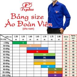 Thumbnail Áo sơ mi đoàn viên nam, đồng phục thanh niên Việt Nam thêu cờ đỏ sao vàng, 2 túi có nắp và cầu vai 2