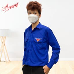 Thumbnail Áo sơ mi đoàn viên nam, đồng phục thanh niên Việt Nam thêu cờ đỏ sao vàng, 2 túi có nắp và cầu vai 3