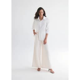 Thumbnail Áo sơ mi oversized MONO TALK (trắng) vải poplin hạn chế nhăn, mềm mát T10001FT 3