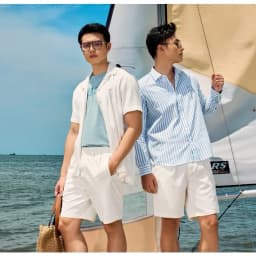 Thumbnail Áo Sơ Mi Oxford Tay Dài Sọc Xanh Thêu Bánh Lái Form Tailored 4MEN SM183 đứng phom, trẻ trung, năng động 3