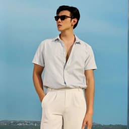 Thumbnail Áo Sơ Mi Oxford Tay Ngắn Sọc Thêu Hình Mỏ Neo 4M Form Regular 4MEN SM185 đứng phom, trẻ trung, năng động, cá tính 3