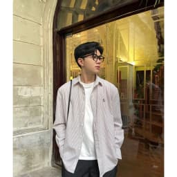 Thumbnail Áo sơ mi SilenceStandard Premium Oxford Shirt Logo S thêu/ kẻ nâu [SO02] 3