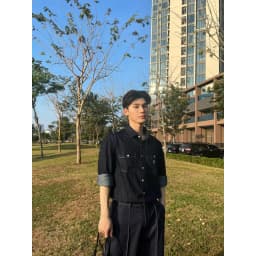 Thumbnail Áo sơ mi SilenceStandard Premium Denim Logo S [SB02] 3