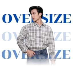 Thumbnail Áo Sơ Mi Tay Dài AKUBA form oversize, họa tiết kẻ sọc basic, chất vải bền đẹp | 01J0590 4