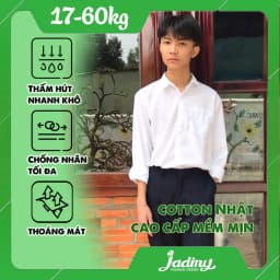 Thumbnail Áo sơ mi tay dài nam đi học cấp 1, cấp 2, cấp 3 Jadiny 1