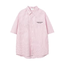 Thumbnail Áo Sơ Mi Tay Ngắn Kẻ Sọc Teelab Local Brand Unisex Form Oversize 3 Màu Xanh, Hồng, Xám SS052 4