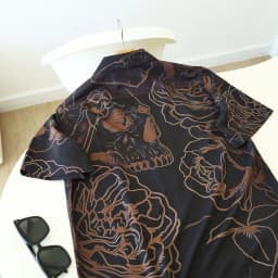 Thumbnail Áo Sơ Mi Tay Ngắn Nam Chất Vải Chéo Thái Ít Nhăn FAPAS Camel SS2 4