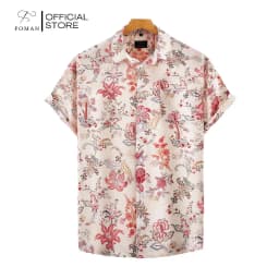 Thumbnail Áo sơ mi tay ngắn nam FOMAN chính hãng, hoạ tiết BLOSSOMING FLOWERS, vải Lụa Mango thoáng mát, thấm hút, mềm mịn | FM-75 1