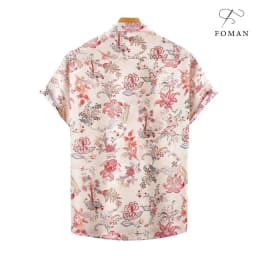 Thumbnail Áo sơ mi tay ngắn nam FOMAN chính hãng, hoạ tiết BLOSSOMING FLOWERS, vải Lụa Mango thoáng mát, thấm hút, mềm mịn | FM-75 2