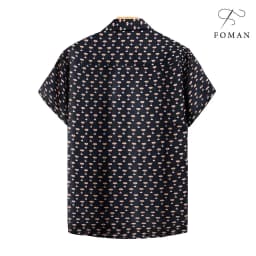Thumbnail Áo sơ mi tay ngắn Nam FOMAN Hoạ tiết THE BUZZ AROUND TOWN vải Lụa Mango Cao cấp thoáng mát, mềm mịn 2