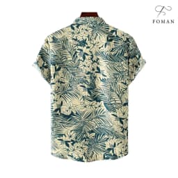 Thumbnail Áo sơ mi tay ngắn nam FOMAN chính hãng, hoạ tiết Tropical Plant, vải Lụa Mango thoáng mát, thấm hút, mềm mịn, không nhăn 2