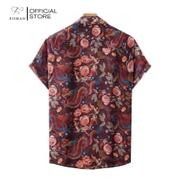 Thumbnail Áo sơ mi tay ngắn nam FOMAN hoạ tiết Embroidered Dragon Rose, vải Lụa Mango mềm mịn, thoáng mát, thấm hút, không nhăn 2