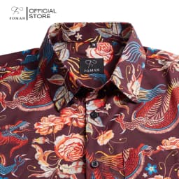 Thumbnail Áo sơ mi tay ngắn nam FOMAN hoạ tiết Embroidered Dragon Rose, vải Lụa Mango mềm mịn, thoáng mát, thấm hút, không nhăn 3