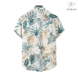 Thumbnail Áo sơ mi tay ngắn nam FOMAN chính hãng, hoạ tiết Classic Hawaii, vải Lụa Mango thoáng mát, thấm hút, mềm mịn, không nhăn 2