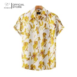 Thumbnail Áo sơ mi tay ngắn nam FOMAN chính hãng, hoạ tiết Yellow Grass, vải Lụa Mango thoáng mát, thấm hút, mềm mịn, không nhăn 1