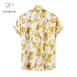 Thumbnail Áo sơ mi tay ngắn nam FOMAN chính hãng, hoạ tiết Yellow Grass, vải Lụa Mango thoáng mát, thấm hút, mềm mịn, không nhăn 2