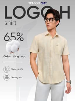 Thumbnail Áo sơ mi tay ngắn SEASON "BA" họa tiết sọc, vải Oxford cao cấp, thoáng mát, độ bền cao - HUSSIO 2