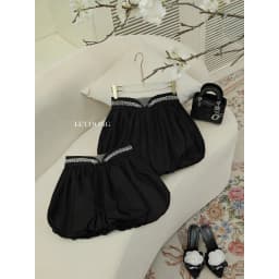 Thumbnail Áo Sơ Mi Tiểu Thư Tay Phồng Đính Ngọc LECOONG A13 Q13 Quần Dáng Bí Bo Chun Viền Ngọc Sang Chảnh 2