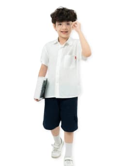 Thumbnail Áo sơ mi trắng cộc tay bé trai RIOMIO size 21-42kg, chất cotton thô Hàn mềm thoáng mát RA660 2