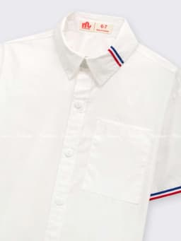 Thumbnail Áo sơ mi trắng cộc tay Clitus bé trai RIOMIO chất cotton thô Hàn mềm-RA921 3