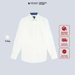Thumbnail Áo sơ mi trắng dài tay nam Phan Nguyễn, chất liệu modal mềm, nhẹ, mát, form slim fit SMD.1181 1