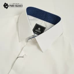 Thumbnail Áo sơ mi trắng dài tay nam Phan Nguyễn, chất liệu modal mềm, nhẹ, mát, form slim fit SMD.1181 3