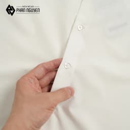 Thumbnail Áo sơ mi trắng dài tay nam Phan Nguyễn, chất liệu modal mềm, nhẹ, mát, form slim fit SMD.1181 4