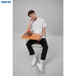 Thumbnail Áo sơ mi trắng nam cộc tay May 10 mã 010122932WON AT049 dáng suông 3