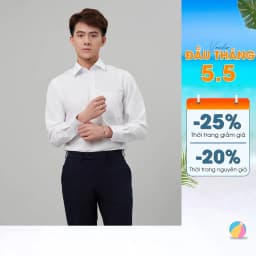 Thumbnail Áo sơ mi trắng nam dài tay May 10 dáng Regular mã 010123049W 003/1 1