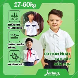 Thumbnail Áo sơ mi trắng đồng phục học sinh nam cấp 1, cấp 2, cấp 3,thầm hút mồ hôi tốt, phom dáng đẹp Jadiny 1