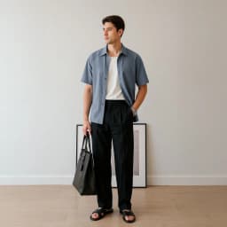 Thumbnail Áo sơ mi trơn nam tay ngắn SIXMEN, form regular tôn dáng, chất liệu Cotton cao cấp thấm hút mồ hôi, không nhăn, co giãn 1