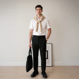 Thumbnail Áo sơ mi trơn nam tay ngắn SIXMEN, form regular tôn dáng, chất liệu Cotton cao cấp thấm hút mồ hôi, không nhăn, co giãn 2