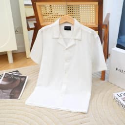 Thumbnail Áo Sơ Mi Đũi Nam POLYS Tay Ngắn Cổ Vest 4 Màu, Vải Đũi Tơ Co Giãn Thấm Hút Tốt SƠ MI ĐŨI NGẮN TAY 3