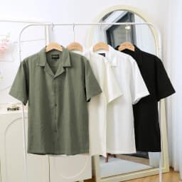 Thumbnail Áo Sơ Mi Đũi Nam POLYS Tay Ngắn Cổ Vest 4 Màu, Vải Đũi Co Giãn Thấm Hút Tốt SƠ MI ĐŨI NGẮN TAY 1