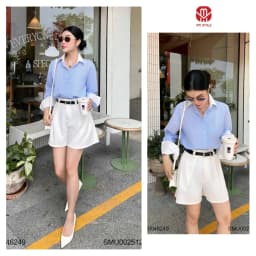 Thumbnail Áo Sơ Mi VM STYLE Chất Đũi Hàn Quốc Form Rộng Họa Tiết Sọc Phối Đơn Giản SMU00251 2