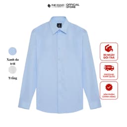 Thumbnail Áo sơ mi xanh dài tay nam Phan Nguyễn, chất liệu 100% Microfiber mềm nhẹ mát, form slim SMD.1277 2