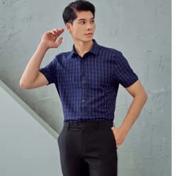 Thumbnail Áo sơmi nam ngắn tay kẻ caro thấm hút mồ hôi tốt khô nhanh ít nhăn nhàu DGCs - SASNBB13M 1