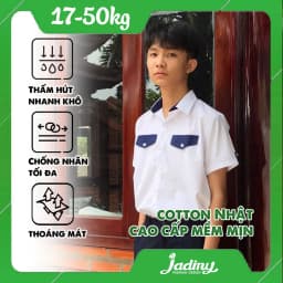 Thumbnail Áo sơmi đồng phục học sinh Jadiny cho bé trai cấp 1, tiểu học, thoáng mát, thấm hút mồ hôi 1