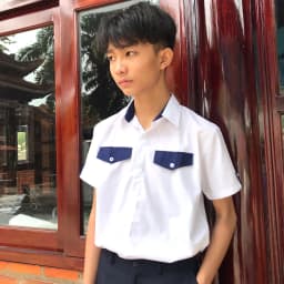 Thumbnail Áo sơmi đồng phục học sinh Jadiny cho bé trai cấp 1, tiểu học, thoáng mát, thấm hút mồ hôi 4