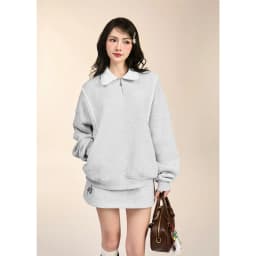 Thumbnail Áo sweater nỉ bông cổ sơ mi Austin phối viền ren - Killsystem 2