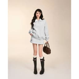 Thumbnail Áo sweater nỉ bông cổ sơ mi Austin phối viền ren - Killsystem 3