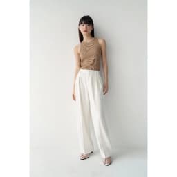 Thumbnail Áo Tank Top Nữ MONOTALK Chất Cotton Kẻ Tăm Dáng Ôm Cổ Yếm T20001FT 3