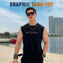 Thumbnail Áo Tank Top TORANO Chất Liệu Mềm Mại, Thoáng Mát, Co Giãn Tốt, Kiểu Dáng Thể Thao,  hoạ tiết No Pressure FSTA002 4