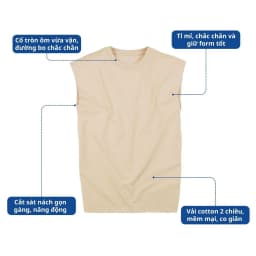 Thumbnail Áo Tanktop Ba Lỗ Nam AKUBA Cổ Tròn Form Regular Cotton 100% Sợi Tự Nhiên Thoáng Mát | 01JE1079 2