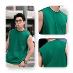 Thumbnail Áo Tanktop Ba Lỗ Nam AKUBA Cổ Tròn Form Regular Cotton 100% Sợi Tự Nhiên Thoáng Mát | 01JE1079 3