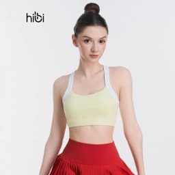 Thumbnail Áo tập Yoga Gym dây phối trắng BA507 Hibi Sports - Kèm mút 2