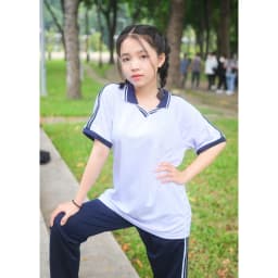 Thumbnail Áo thể dục học sinh thun thể thao cao cấp lá cổ xanh TDP030 Jadiny 3