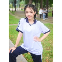 Thumbnail Áo thể dục học sinh thun thể thao cao cấp lá cổ xanh TDP030 Jadiny 4