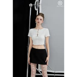 Thumbnail Áo thiết kế babytee 4 nơ nút bạc MOLLYNISTA thanh lịch dễ thương quyến rũ cao cấp 4
